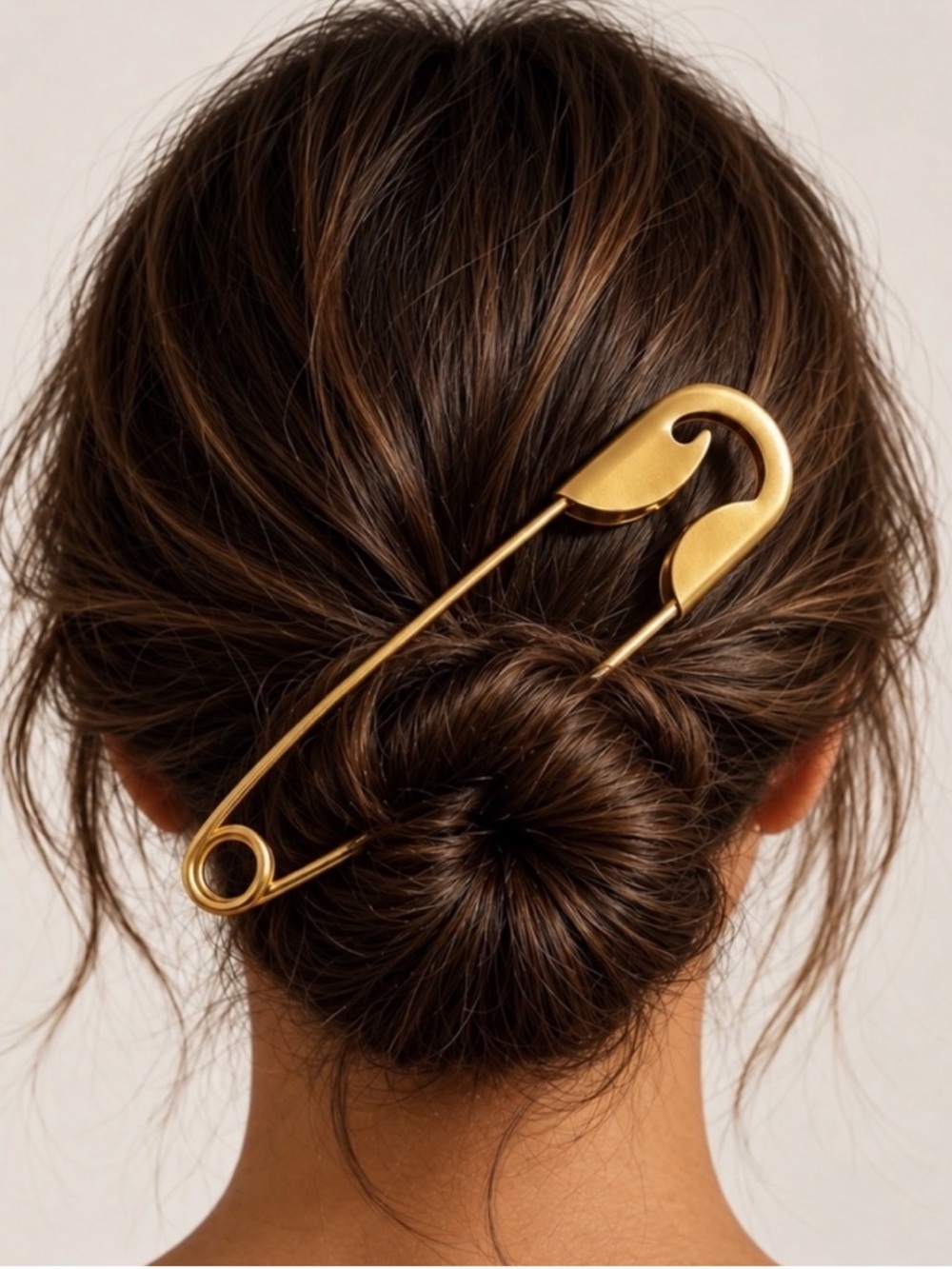 Gold Safety Pin Hair Clip - Elegant Women’s Accessory